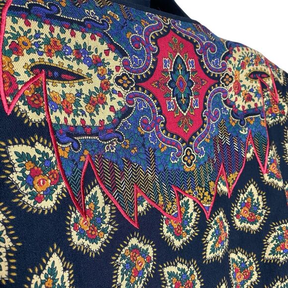 Vtg Diane Freis Top/Skirt Wool Cottagecore Romantic Floral Bohemian 2 Piece Set - Picture 11 of 16